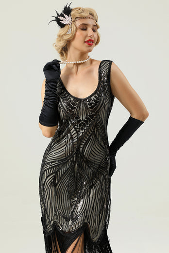 Green Sleeveless 1920 Flapper Dress