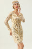 Load image into Gallery viewer, Apricot Long Sleeves 1920s Dress