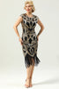 Load image into Gallery viewer, Black&amp;Green Sequins 1920s Dress with Tassel