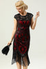Load image into Gallery viewer, Burgundy Sequins 1920s Dress with Tassel