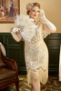 Load image into Gallery viewer, Apricot Sequin Fringes Plus Size 1920s Flapper Dress