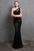 Load image into Gallery viewer, Gold Mermaid One Shoulder Sequin Formal Dresses