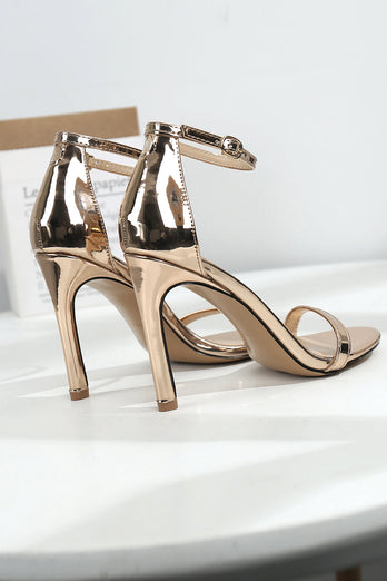 One Word Buckle High Heels