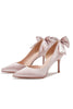 Load image into Gallery viewer, Satin Pumps Stiletto Heels with Bowknot