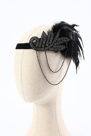 1920s Flapper Black Accessories Set