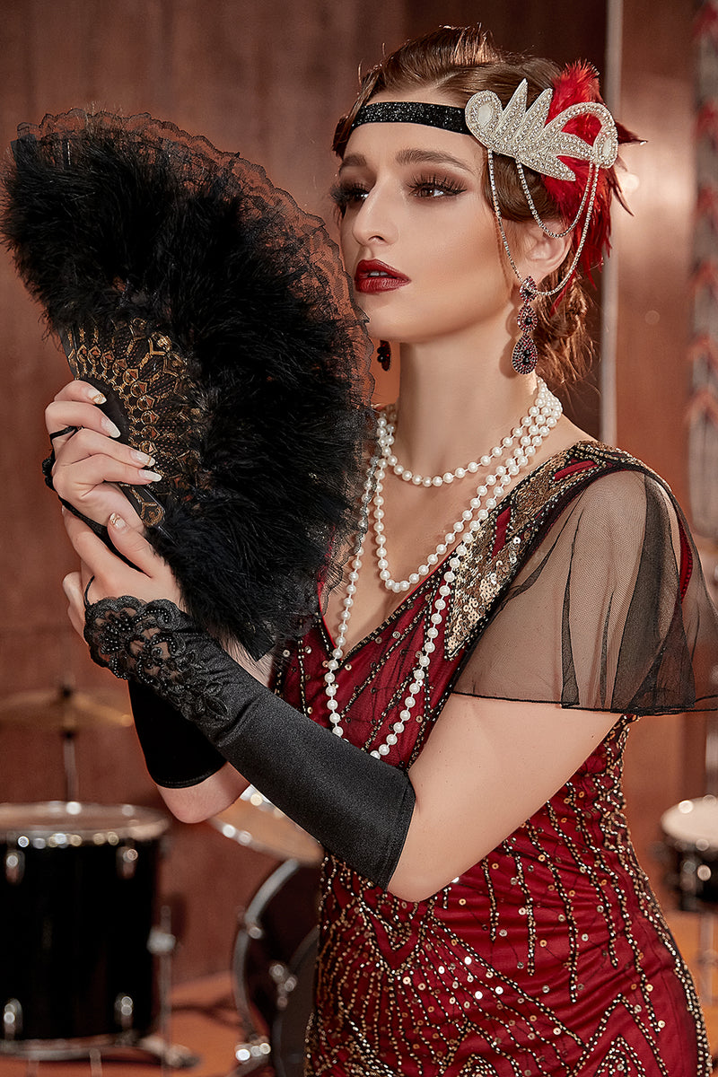 Load image into Gallery viewer, 1920s Red Costume Accessories Set