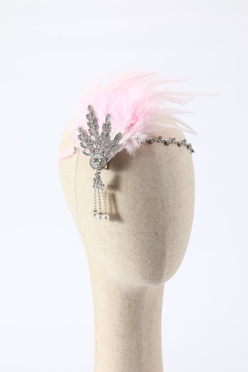 Load image into Gallery viewer, Black 1920s Feather Headband