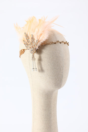 Black 1920s Feather Headband