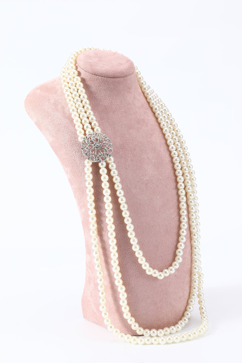 Load image into Gallery viewer, White Pearl 1920s Accessories Set