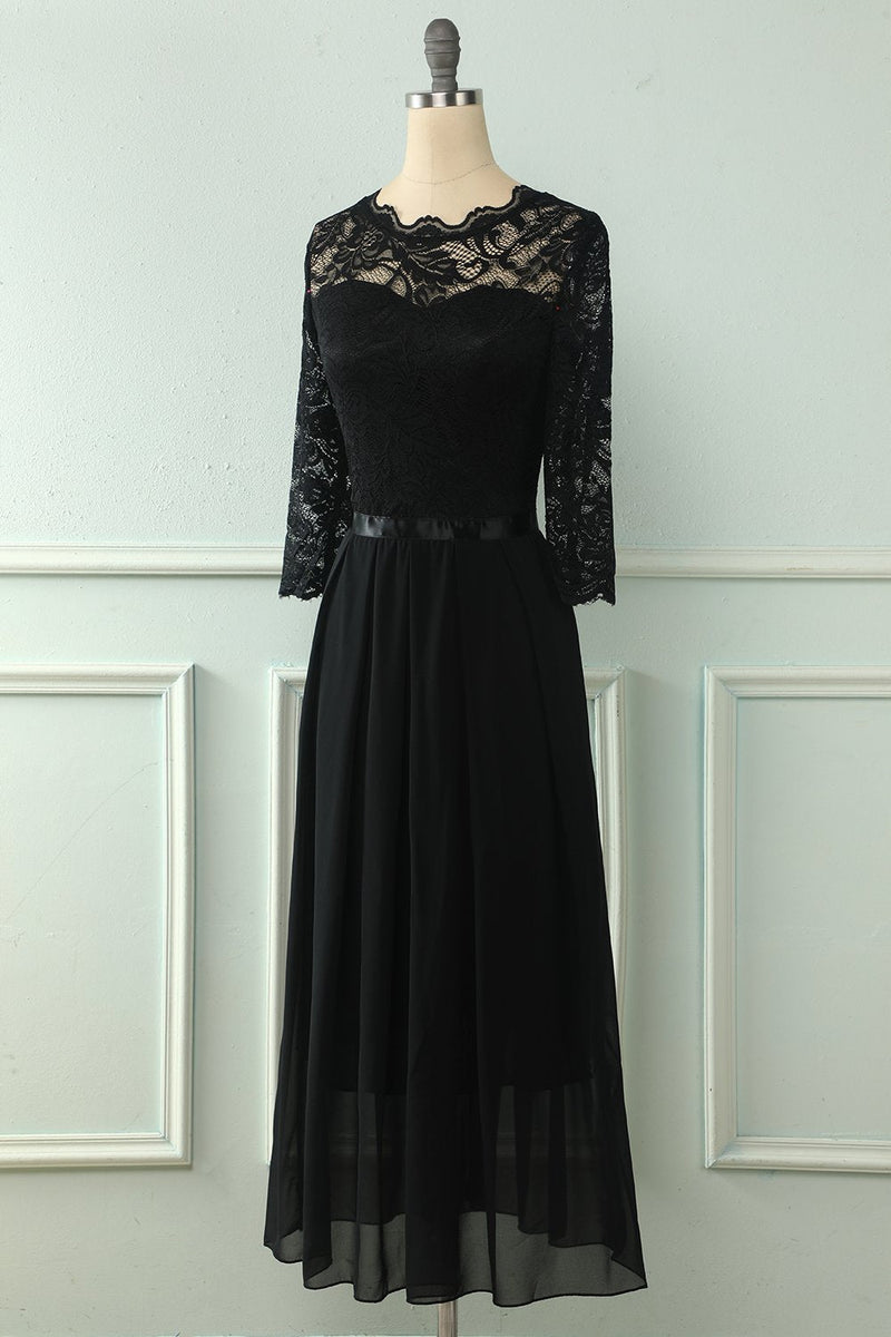 Load image into Gallery viewer, Green Lace Mothet Of The Bride Dress with Long Sleeves