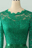 Load image into Gallery viewer, Green Lace Mothet Of The Bride Dress with Long Sleeves