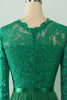 Load image into Gallery viewer, Green Lace Mothet Of The Bride Dress with Long Sleeves