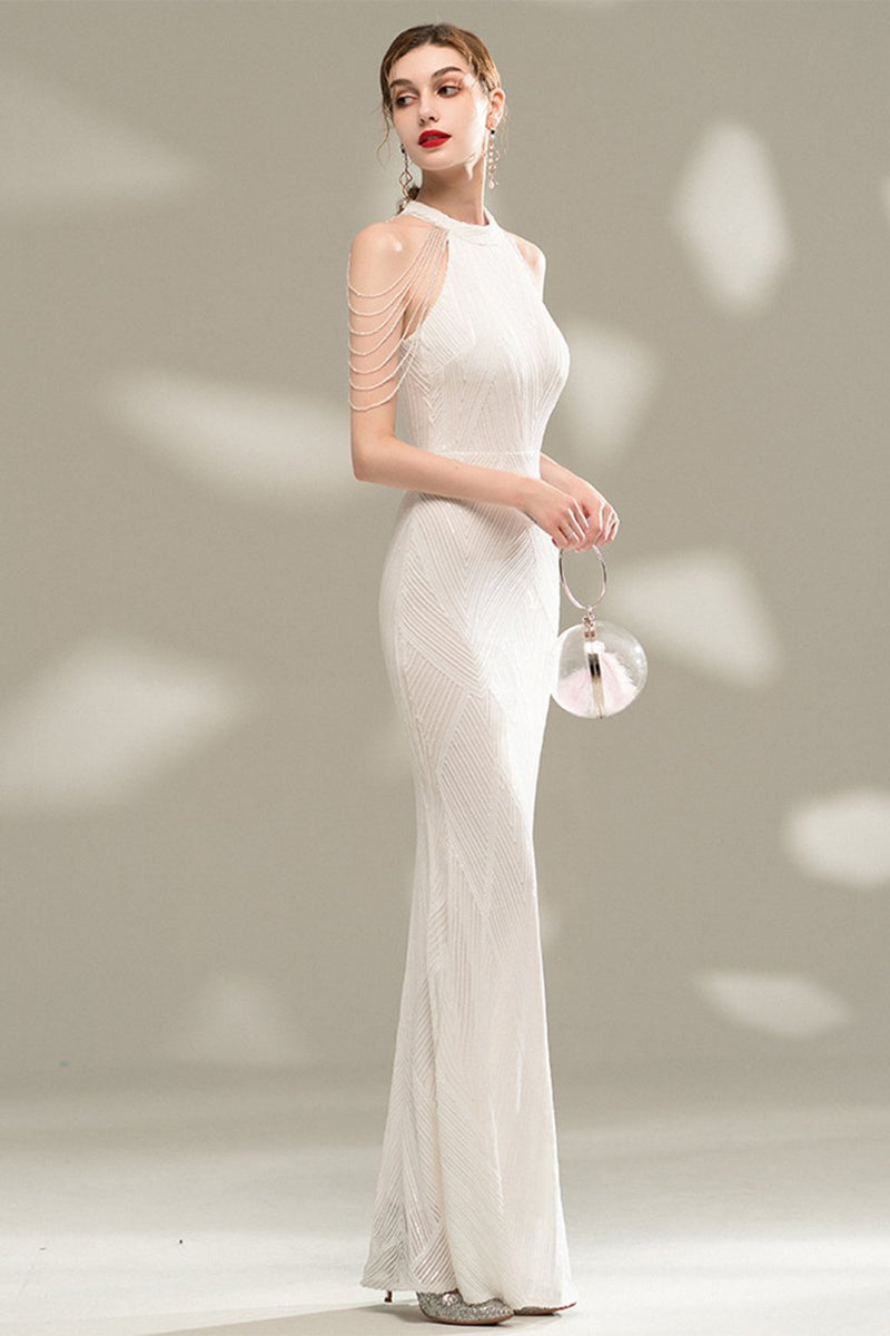 Load image into Gallery viewer, Sequins Halter Mermaid Formal Dress