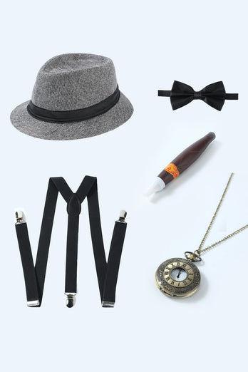 White 1920s Accessories Set for Men