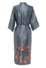 Load image into Gallery viewer, Grey Crane Printed Satin Bridal Robe