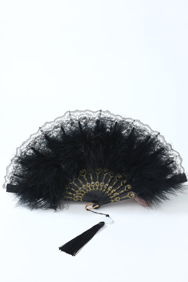 Load image into Gallery viewer, 1920s Feather Lace Fan