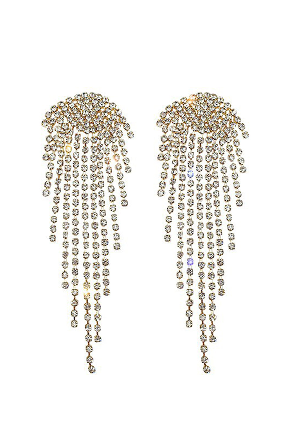 Gold Rhinestone Drop Earrings