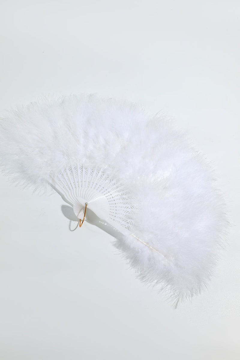 Load image into Gallery viewer, Gatsby Black Feather Folding Fan