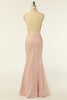 Load image into Gallery viewer, Mermaid Halter Blush Long Bridesmaid Dress with Backless