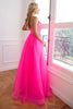 Load image into Gallery viewer, Fuchsia Detachable Train Sequin Formal Dress