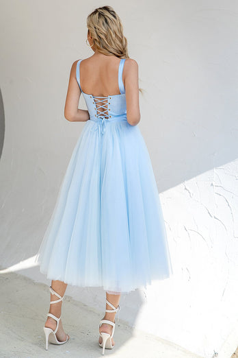 Sky Blue Tulle Cocktail Dress