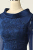 Load image into Gallery viewer, Navy Bodycon Mother Of The Bride Dress with Long Sleeves