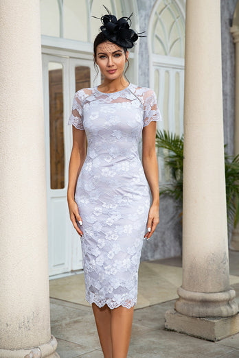 Grey Lace Mother of the Bride Dress