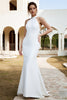 Load image into Gallery viewer, White Mermaid Halter Open Back Wedding Dress