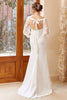 Load image into Gallery viewer, White Mermaid Long Sleeves Wedding Dress