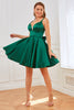 Load image into Gallery viewer, Green Satin Short Formal Dress