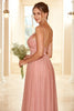 Load image into Gallery viewer, A Line Long Bridesmaid Dress with Ruffles