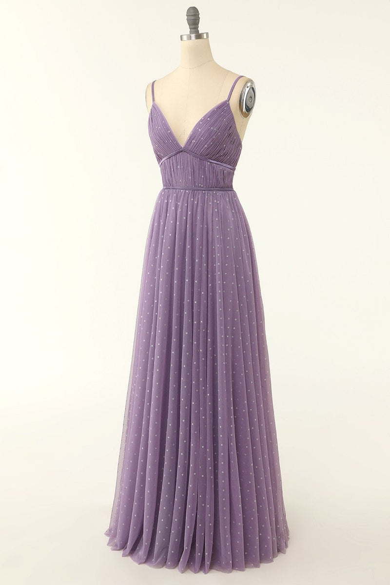 Load image into Gallery viewer, A Line Long Bridesmaid Dress with Ruffles