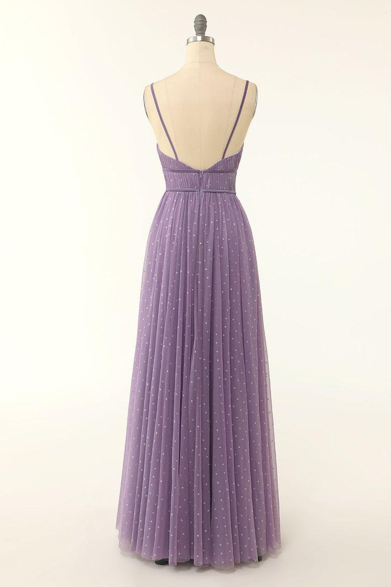 Load image into Gallery viewer, A Line Long Bridesmaid Dress with Ruffles