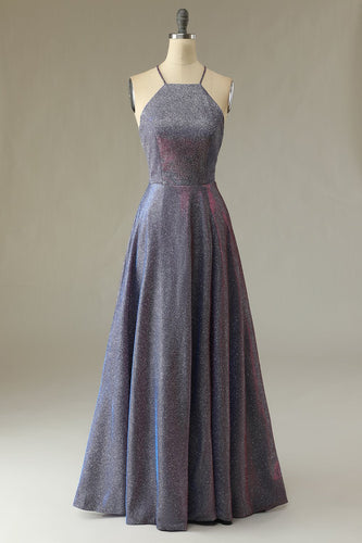 Glitter Purple Long Formal Dress