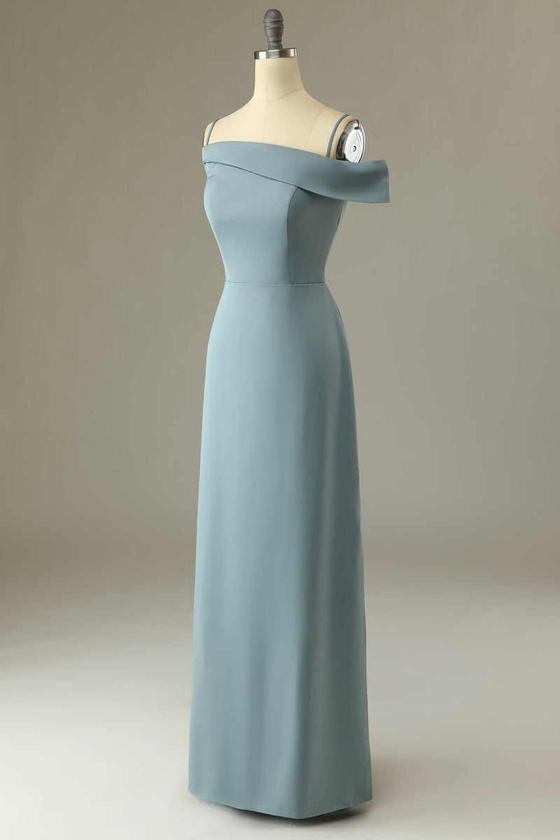 Load image into Gallery viewer, Blue Sheath Simple Formal Dress