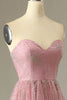 Load image into Gallery viewer, A Line Sweetheart Blush Formal Dress with Criss Cross Back