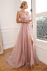 Load image into Gallery viewer, Glitter Blush Long Formal Dress with Slit