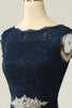 Load image into Gallery viewer, Navy Lace Sheath Mother Dress