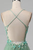 Load image into Gallery viewer, Sparkly Green A-Line Spaghetti Straps Corset Formal Dress With Appliques