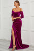 Load image into Gallery viewer, Mermaid Off the Shoulder Formal Dress with Split Front