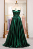 Load image into Gallery viewer, Sparkly Dark Green A Line Strapless Long Pleated Formal Dress