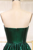 Load image into Gallery viewer, Sparkly Dark Green A Line Strapless Long Pleated Formal Dress