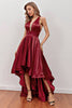 Load image into Gallery viewer, Burgundy High Low Formal Dress with Pockets