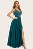 Load image into Gallery viewer, Turquoise Chiffon Long Prom Dress with Beading