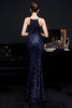 Load image into Gallery viewer, Silver Halter Sequins Party Dress