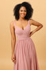 Load image into Gallery viewer, Beautiful A Line Blush Long Bridesmaid Dress with Split Front