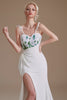 Load image into Gallery viewer, White Mermaid Backless Sweep Train Wedding Dress with Appliques