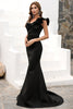 Load image into Gallery viewer, One Shoulder Mermaid Black Formal Dress