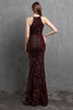 Load image into Gallery viewer, Burgundy Sequin Long Formal Dress with Slit