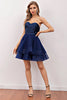 Load image into Gallery viewer, Navy Short Tulle Cocktail Dress